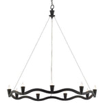 black wrought iron aircraft cable 9 light chandelier