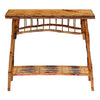 occasional accent table rattan tortoise shell shelf