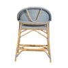 Unique light blue and tan wood stool