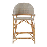wood woven counter stool gray natural
