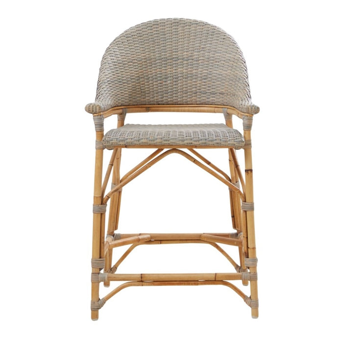 wood woven counter stool gray natural