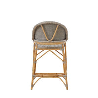 wood woven counter stool gray natural