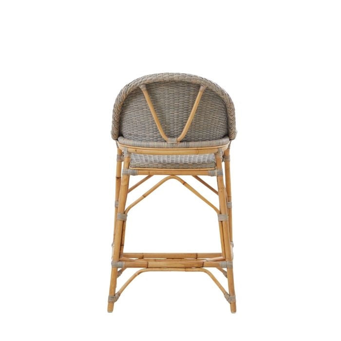 wood woven counter stool gray natural