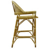 counter stool natural rattan back arms