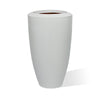 satin white planter oversized fiberglass