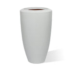 satin white planter oversized fiberglass