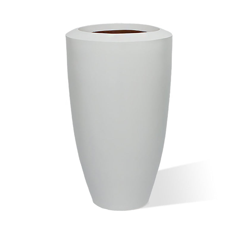 satin white planter oversized fiberglass