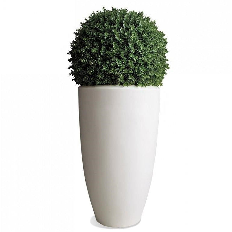 satin white planter oversized fiberglass
