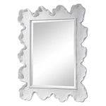 white sea coral frame rectangle mirror