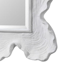 white sea coral frame rectangle mirror