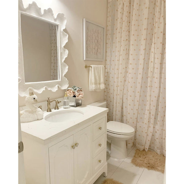 white sea coral frame rectangle mirror