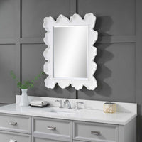 white sea coral frame rectangle mirror