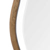 scalloped edge gold wood round mirror beveled