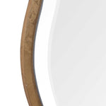 scalloped edge gold wood round mirror beveled