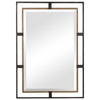 rectangle wall mirror double iron frame bronze gold