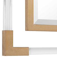 square mirror beveled iron gold leaf clear acrylic