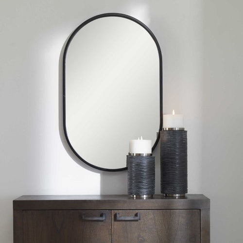 oval wall mirror black frame