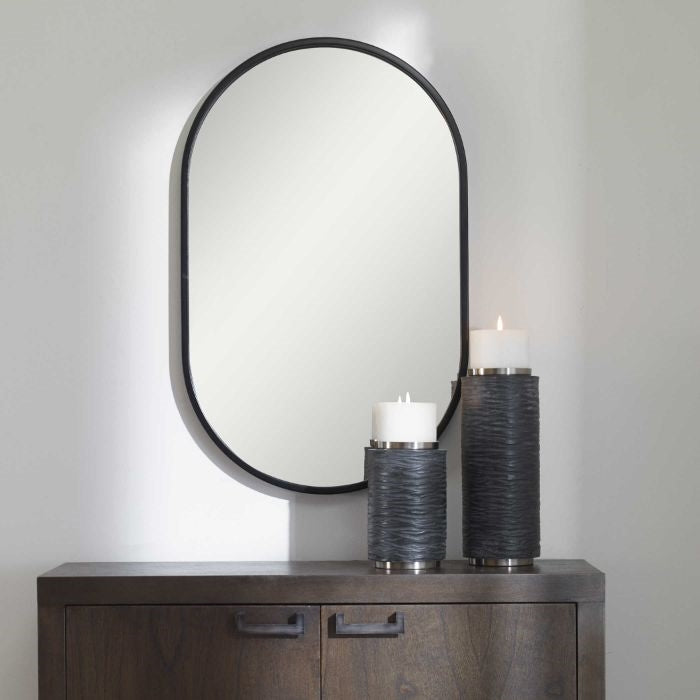 oval wall mirror black frame