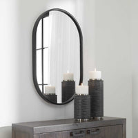 oval wall mirror black frame