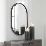 oval wall mirror black frame