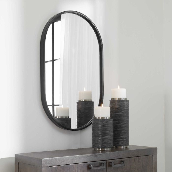 oval wall mirror black frame