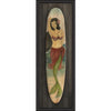 Spicher & Company coastal wall art  surfboard mermaid vintage wood slats frame glass vertical
