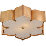 lotus shaped antique gold leaf acrylic diffuser flush mount ceiling light