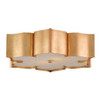 lotus shaped antique gold leaf acrylic diffuser flush mount ceiling light