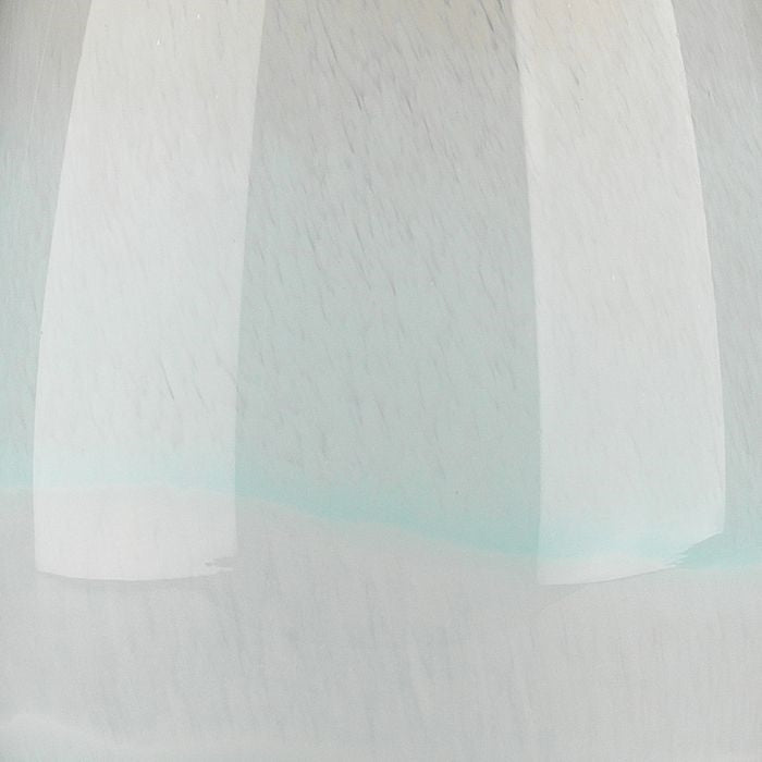 blown glass table lamp light blue white taupe slender tall acrylic base white linen drum shade