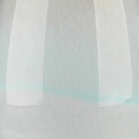 blown glass table lamp light blue white taupe slender tall acrylic base white linen drum shade
