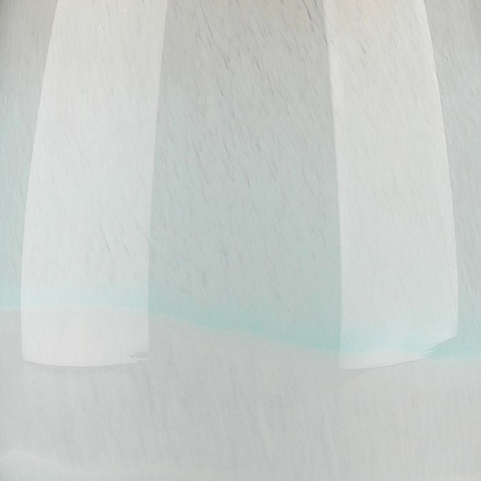 blown glass table lamp light blue white taupe slender tall acrylic base white linen drum shade