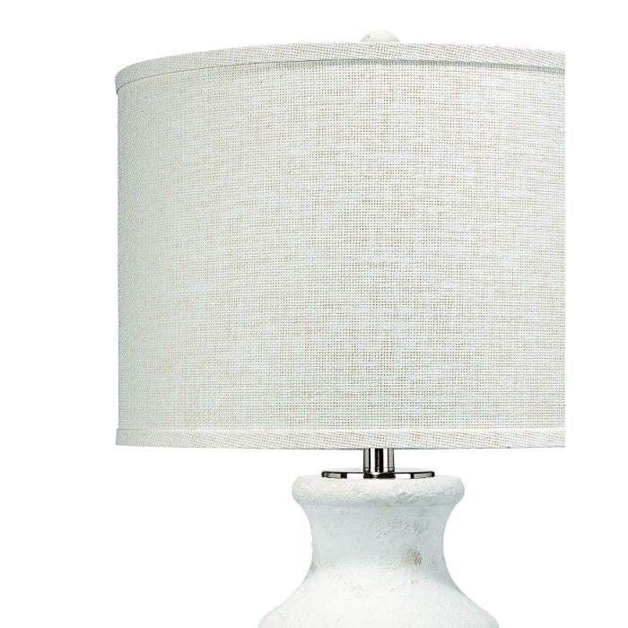white matte textured table lamp grasscloth shade