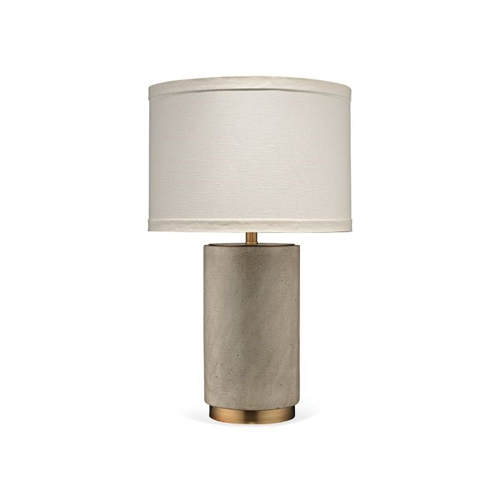 gray table lamp linen shade metal antique brass