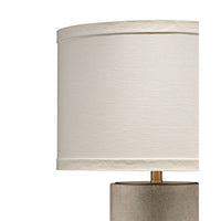 gray table lamp linen shade metal antique brass