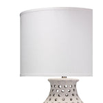 white matte textured table lamp linen shade
