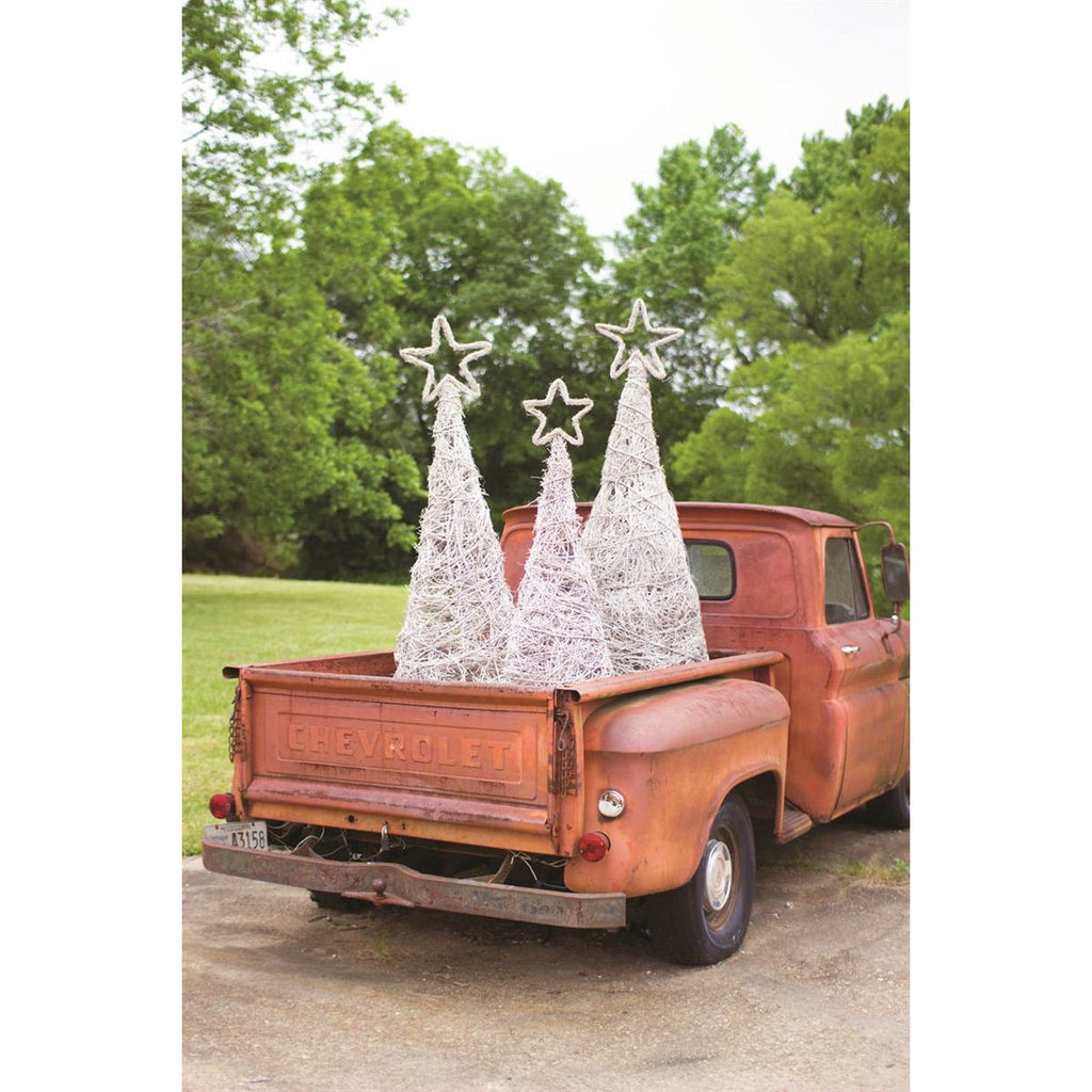 White-Washed Giant Twig Topiaries Set (3) - Unique Christmas Decor