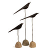 black rustic flock of birds sculpture set