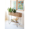 plant stand long oval large seagrass shelf