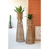 tall seagrass hexagon shaped planter towers