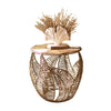 fern detail seagrass side table round