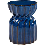 twisted blue garden stool ceramic round