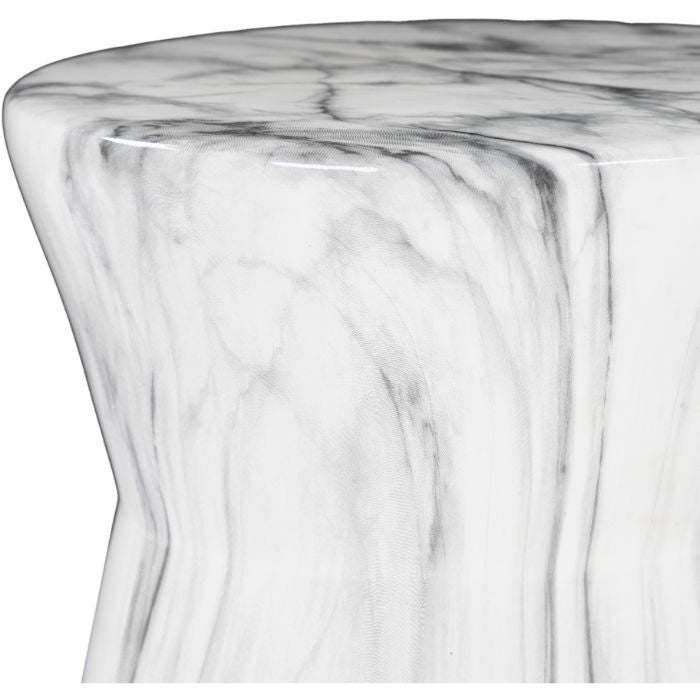 black gray white marble-like garden stool