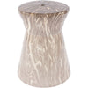 taupe and cream marble-like garden stool