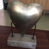 Unique Metal Heart on Wooden Base - Heureux Pour Toujours