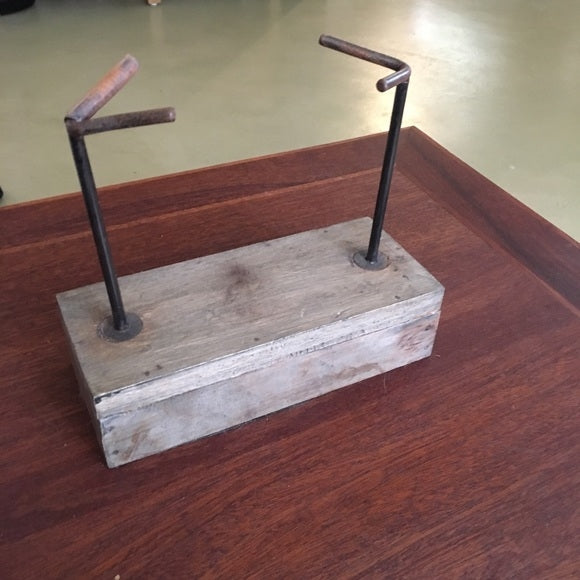 Unique Metal Heart on Wooden Base - Heureux Pour Toujours