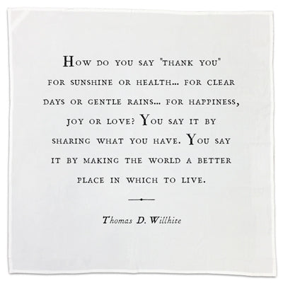 Cotton Napkins - Gratitude Series (set of 10) Assorted Messages