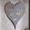 silver metal galvanized heart magnet board magnets