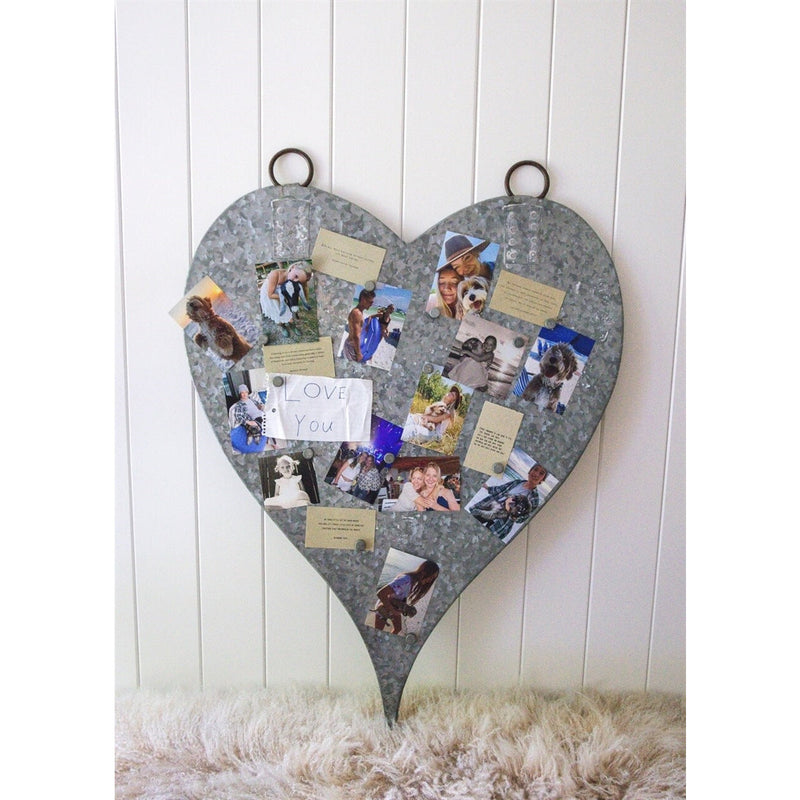 Oversized Magnet Board - Steel Heart with Magnets