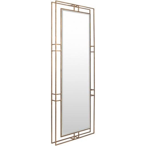 large antique gold double framed beveled mirror