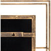 Close-up of the Surya Alpenglow Antique Gold Floor Mirror with a keyhole on the back.